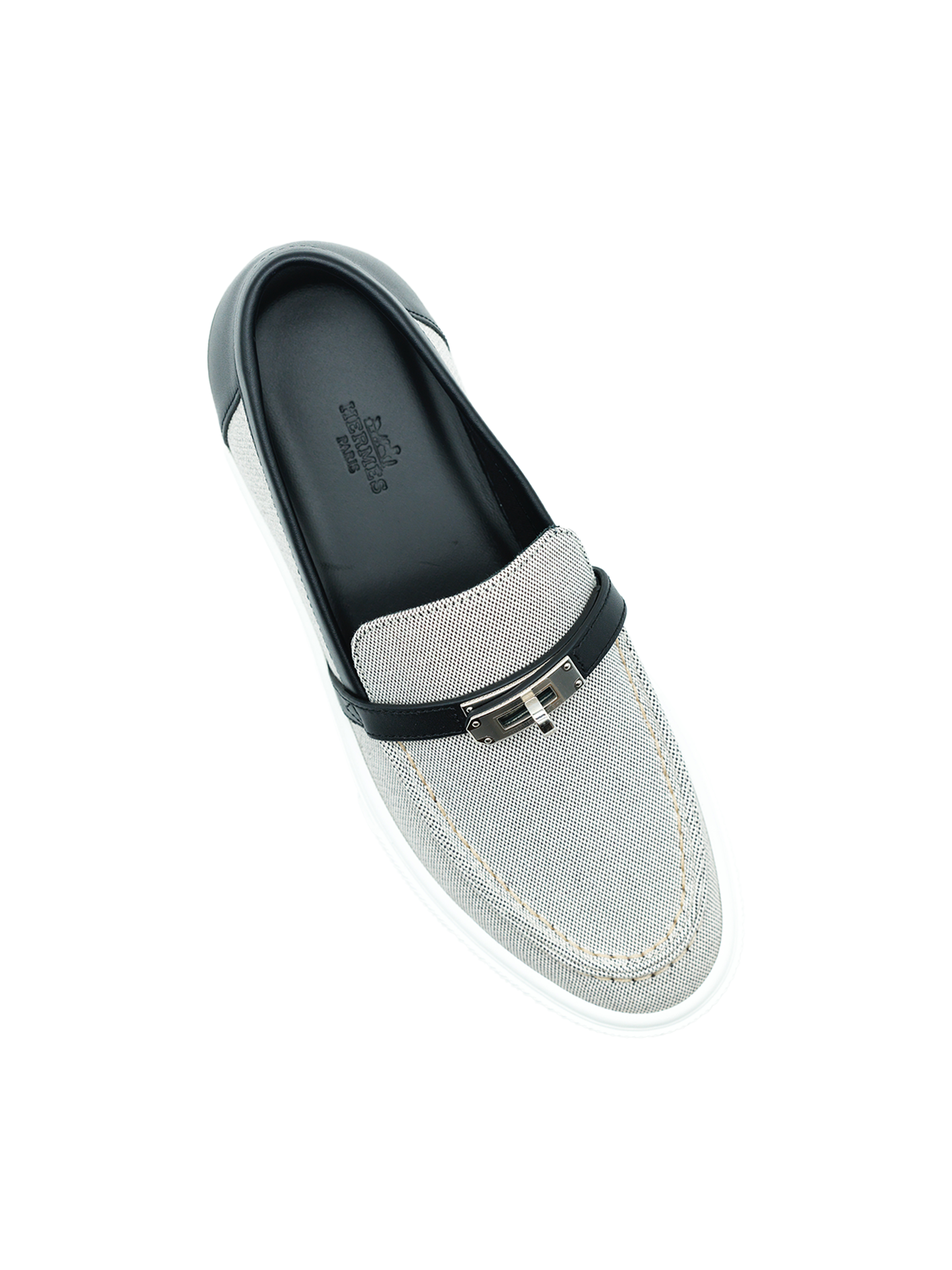 NEW HERMÈS GAME SLIP-ON SNEAKER BLACK/ WHITE PHW