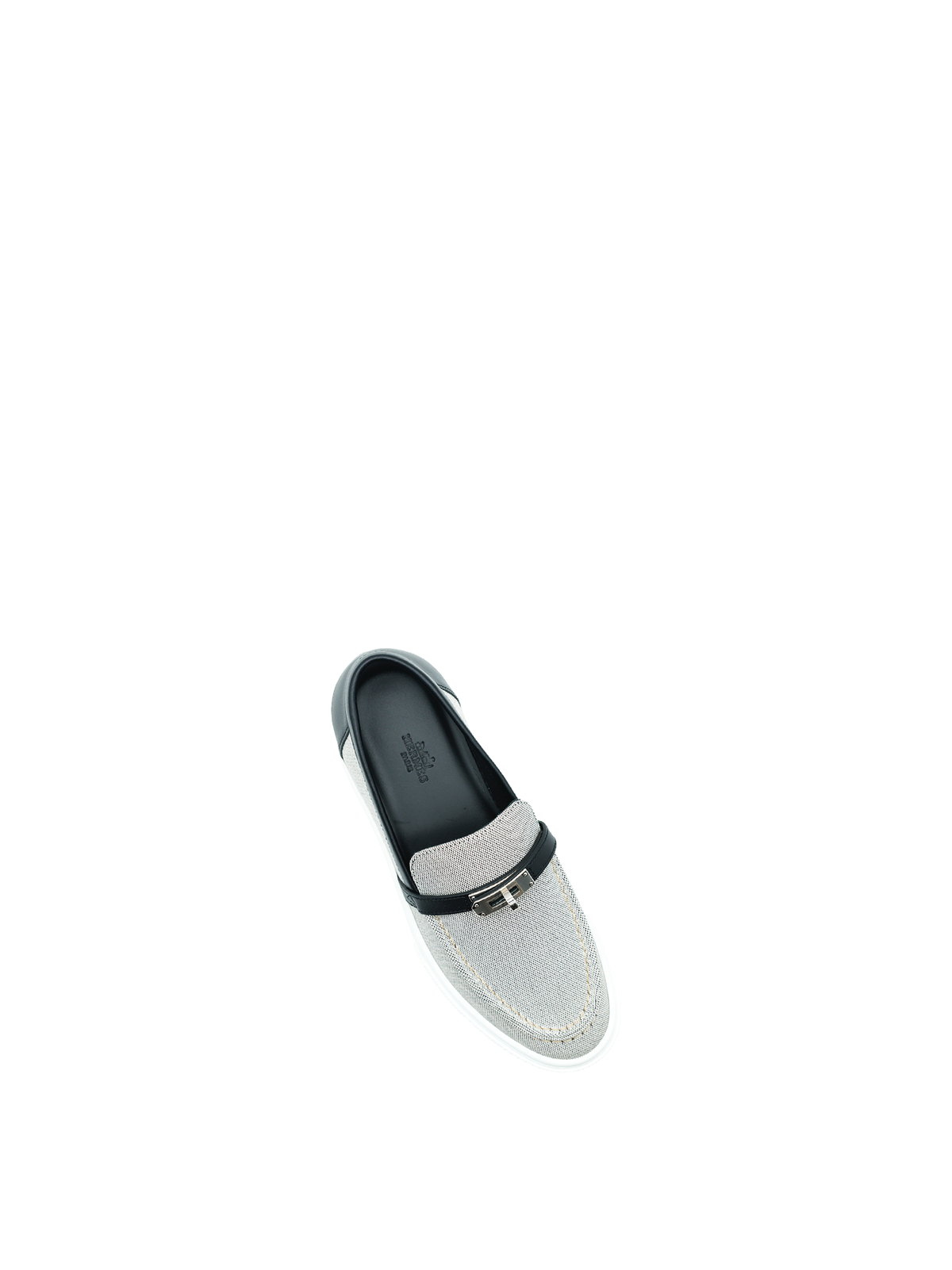 NEW HERMÈS GAME SLIP-ON SNEAKER BLACK/ WHITE PHW