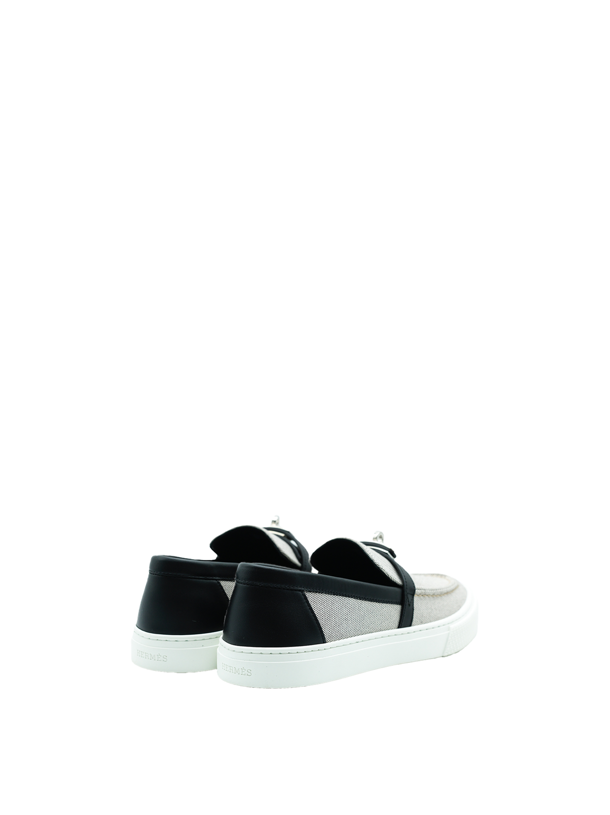 NEW HERMÈS GAME SLIP-ON SNEAKER BLACK/ WHITE PHW