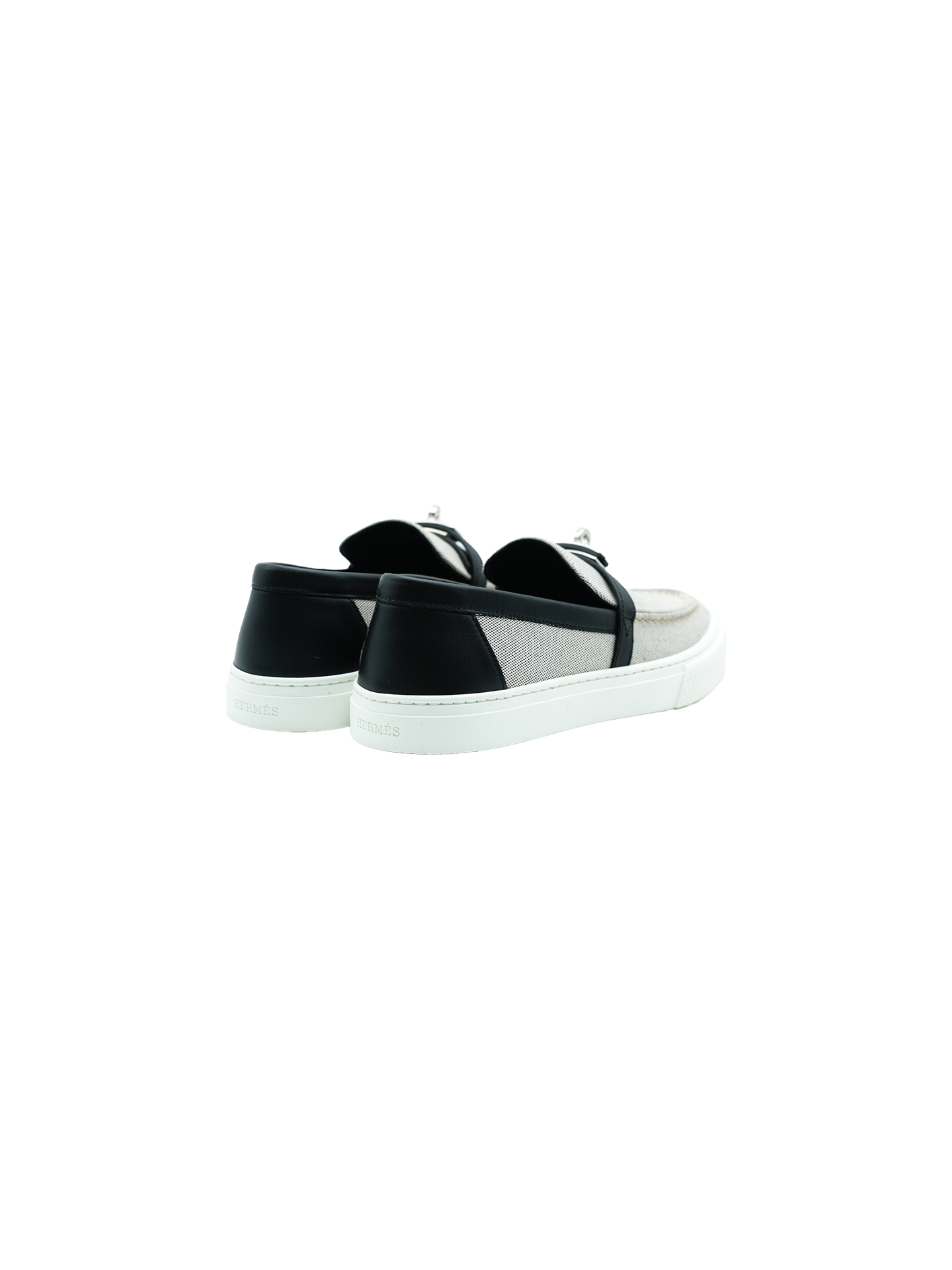 NEW HERMÈS GAME SLIP-ON SNEAKER BLACK/ WHITE PHW