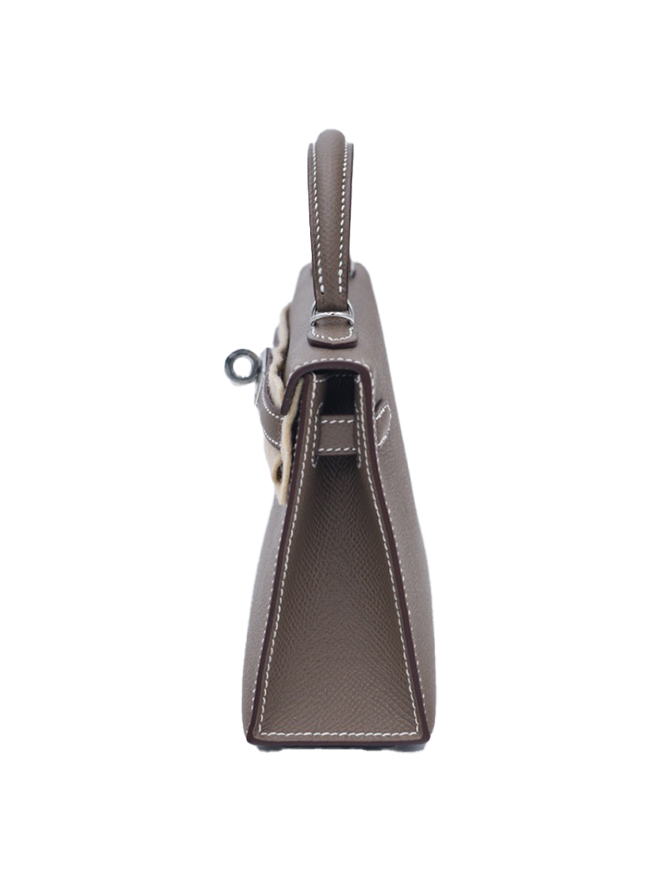 NEW HERMES MINI KELLY II EPSOM ETOUPE PHW