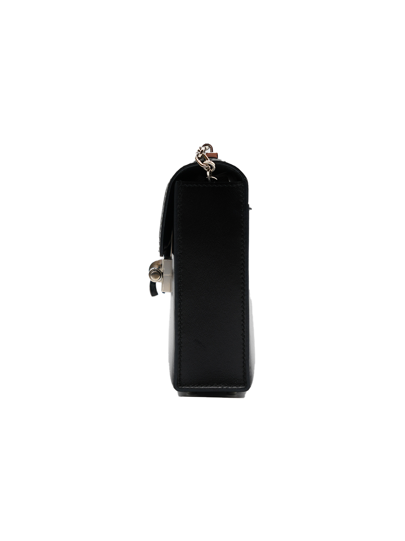 USED HERMES MINI VERROU BOX BLACK PHW
