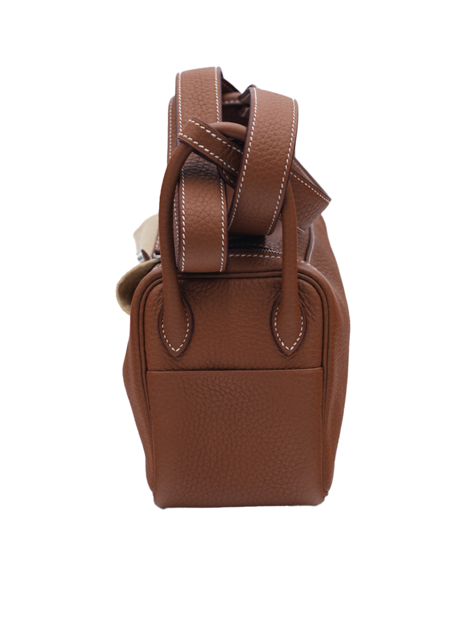 USED HERMES MINI LINDY TAURILLON CLEMENCE GOLD PHW