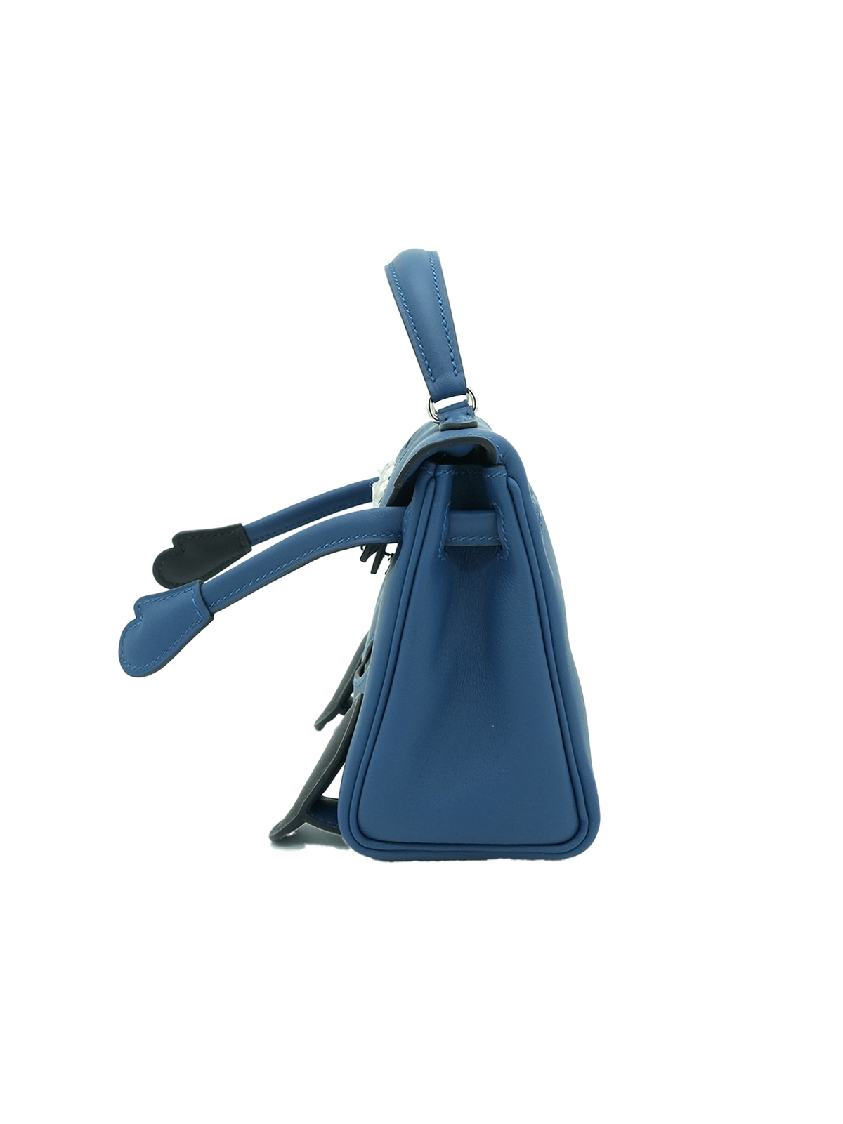 NEW HERMÈS QUELLE IDOLE KELLY DOLL SWIFT BLEU TIE/ CABAN PHW