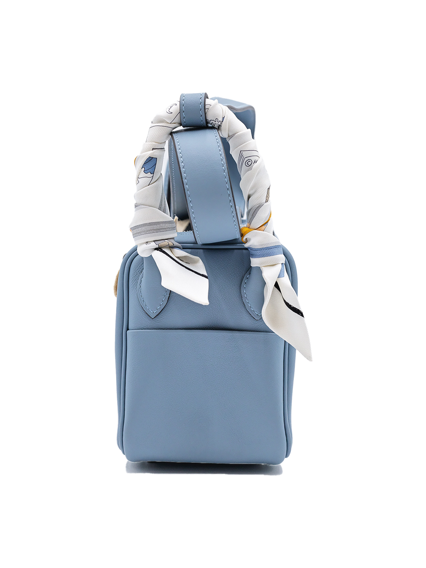 NEW HERMES MINI LINDY SWIFT BLEU LIN PHW