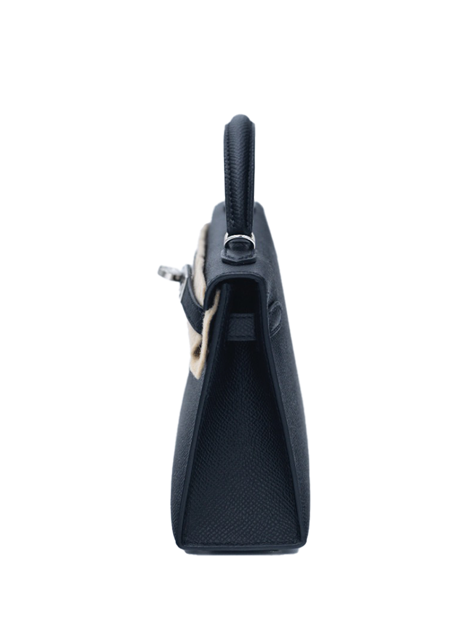 USED HERMES MINI KELLY II EPSOM BLACK PHW
