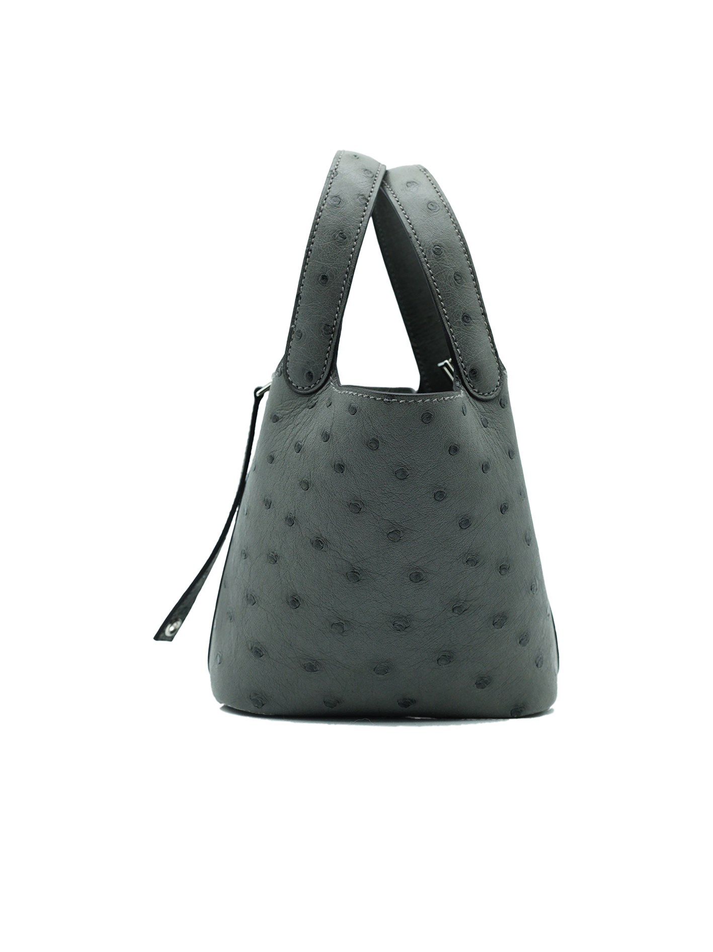 PRE-LOVED HERMÈS PICOTIN MICRO 14 OSTRICH GRIS MEYER PHW