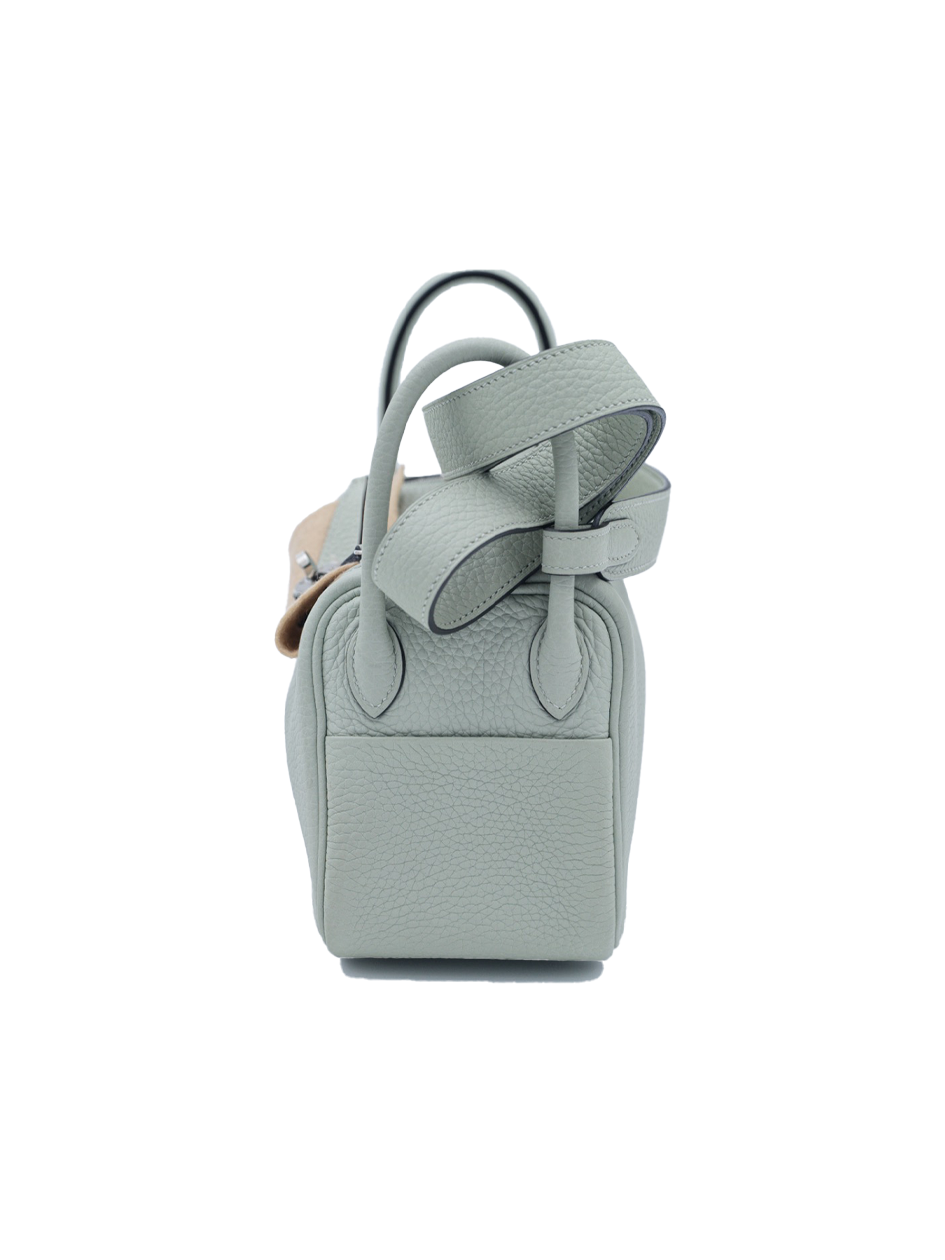 USED HERMES MINI LINDY TAURILLON CLEMENCE GRIS NEVE PHW