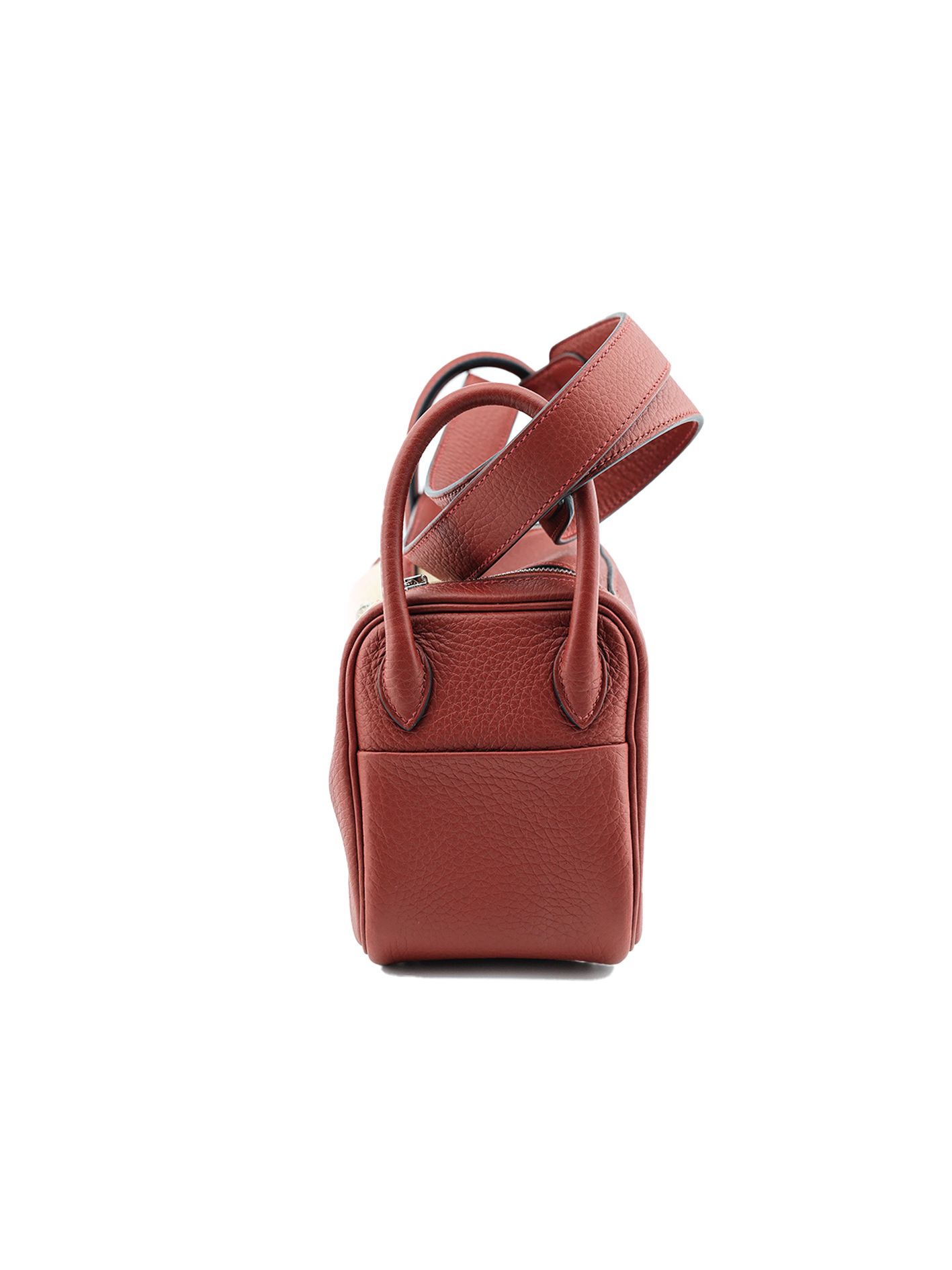 PRE-LOVED HERMES MINI LINDY TAURILLON CLEMENCE ROUGE H PHW