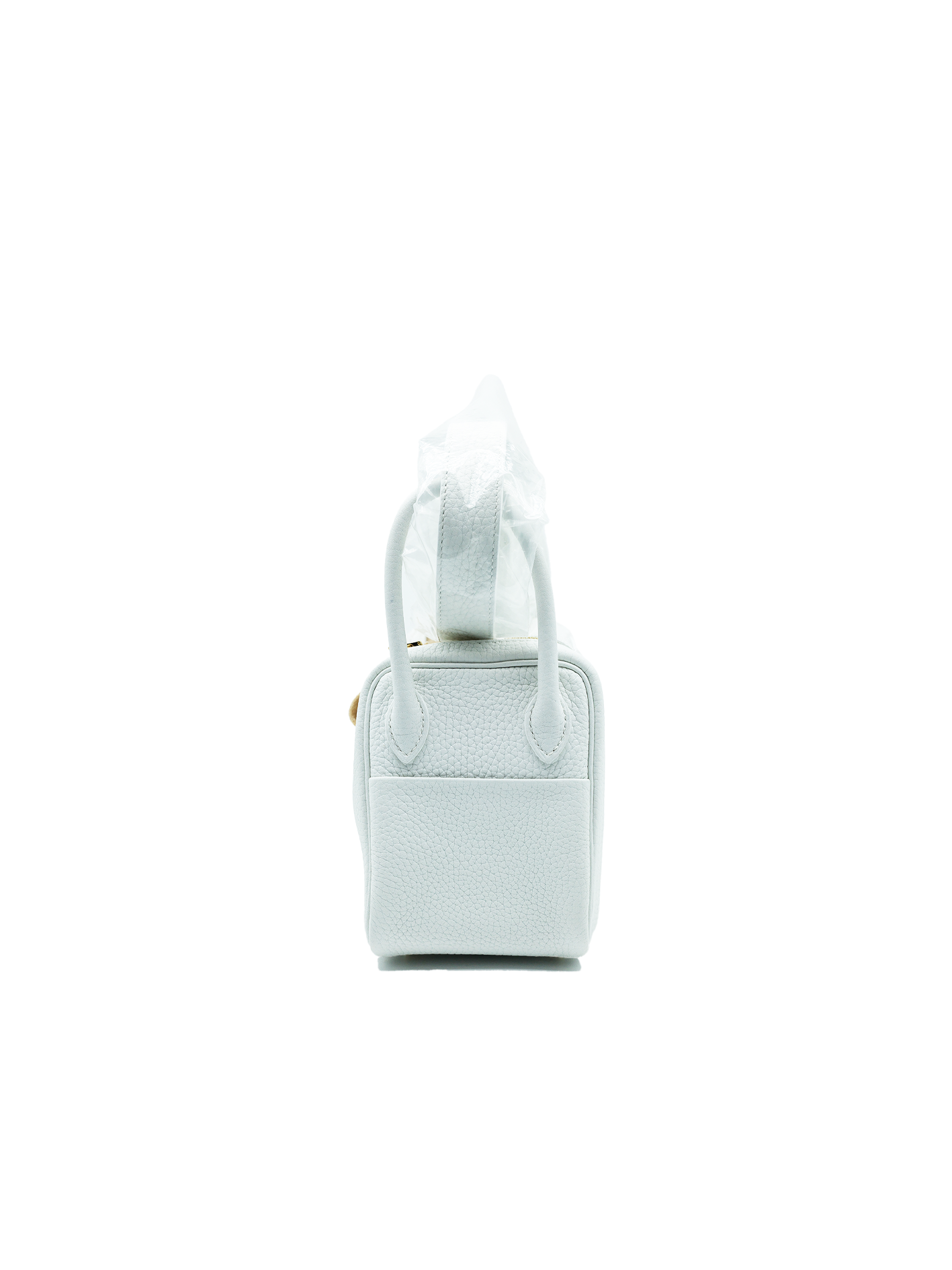 NEW HERMÈS MINI LINDY TAURILLON CLEMENCE NEW WHITE GHW