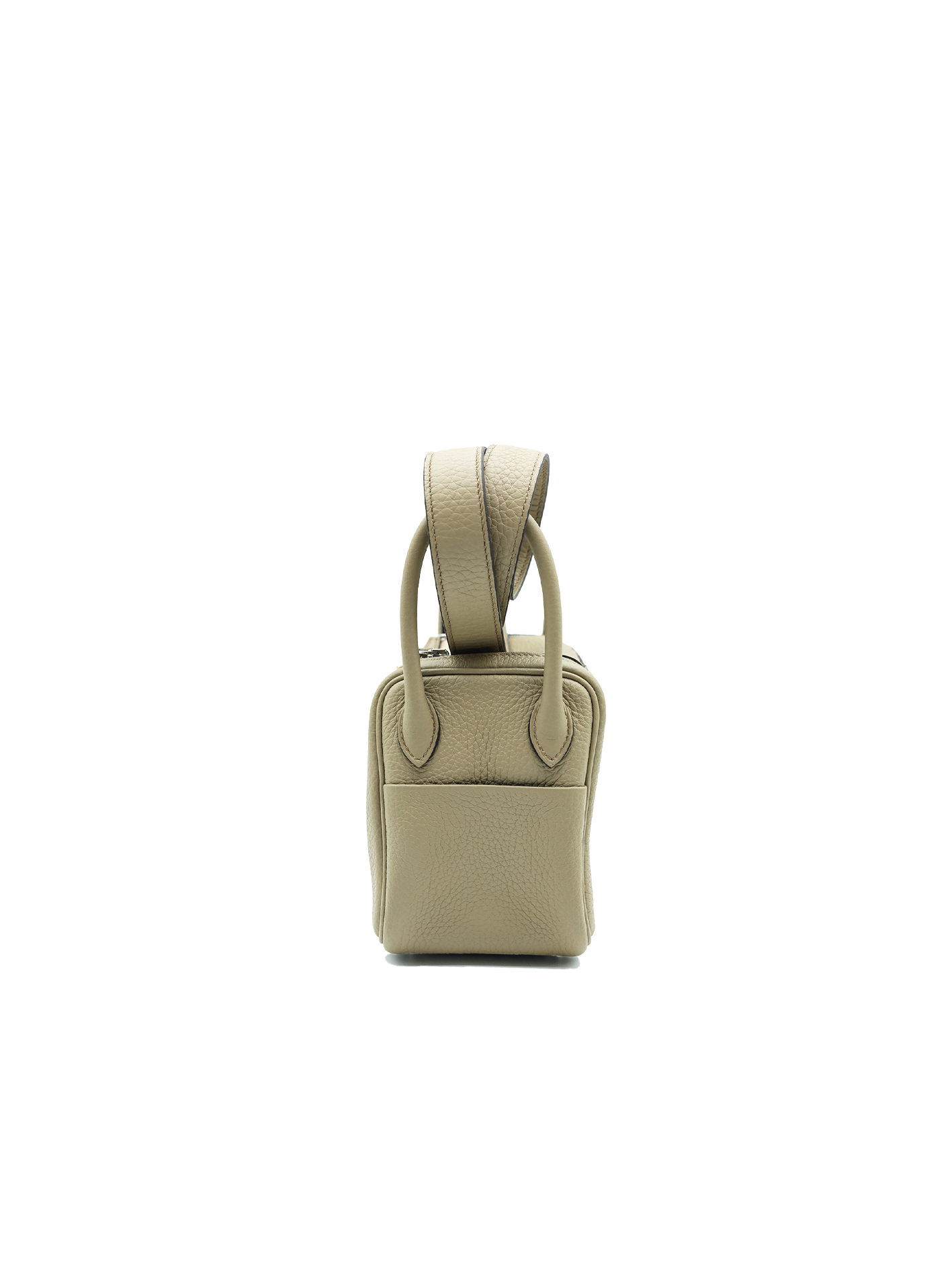 二手爱马仕 MINI LINDY TAURILLON CLEMENCE 米色 MARFA PHW