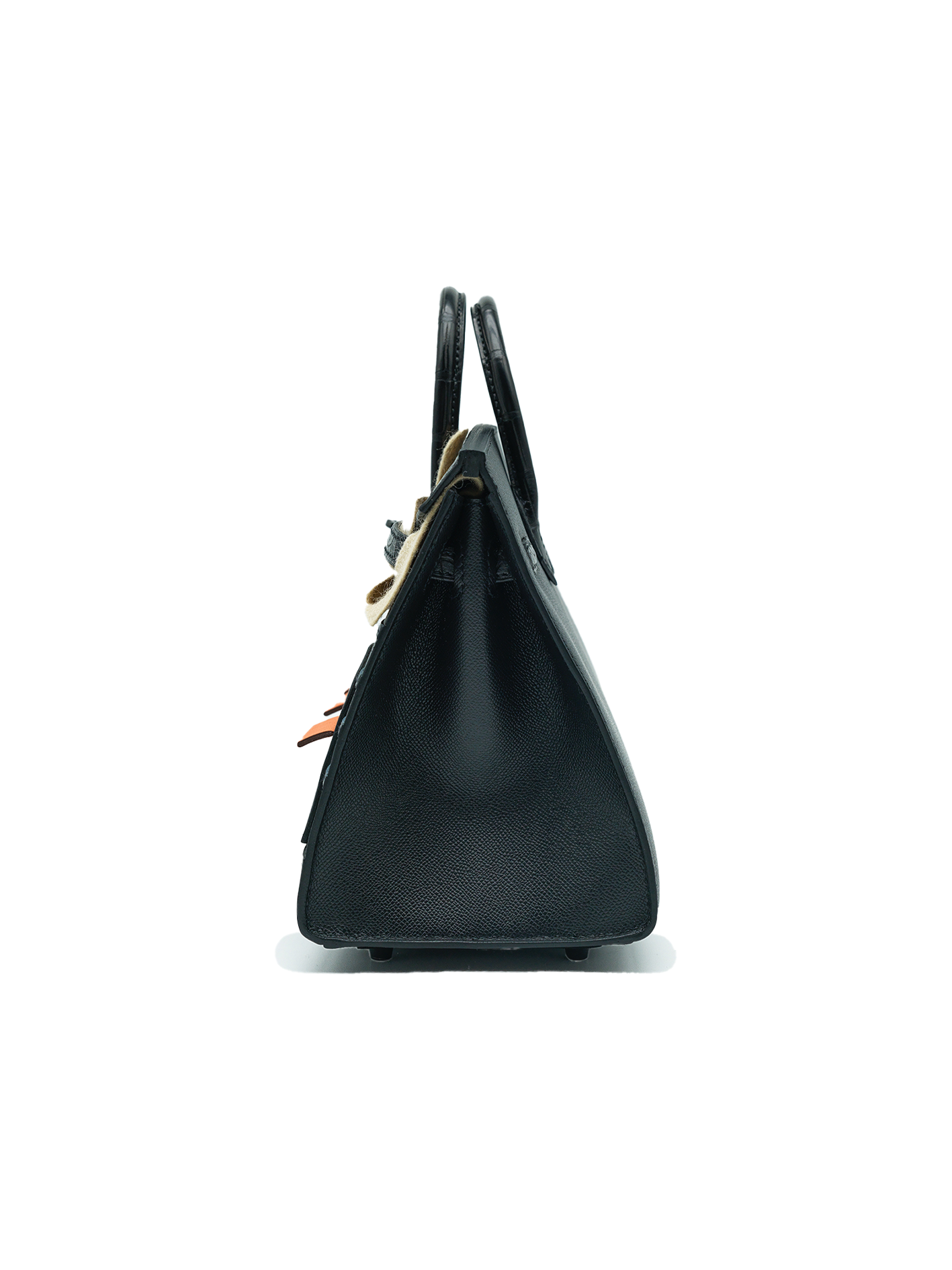 NEW HERMÈS FAUBOURG BIRKIN 20 BLACK MADAM MATTE ALLIGATOR/ JAUNE AMBRE ORANGE H MYSORE BLACK SWIFT BPHW