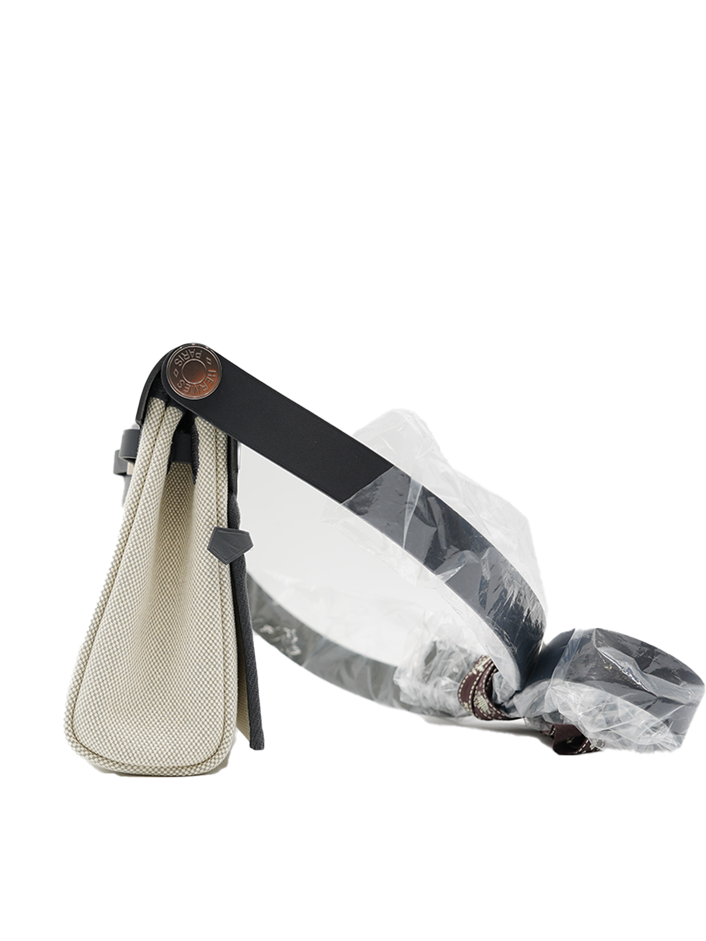 NEW HERMES MINI HERBAG TOILE GRIS ARDOISE PHW