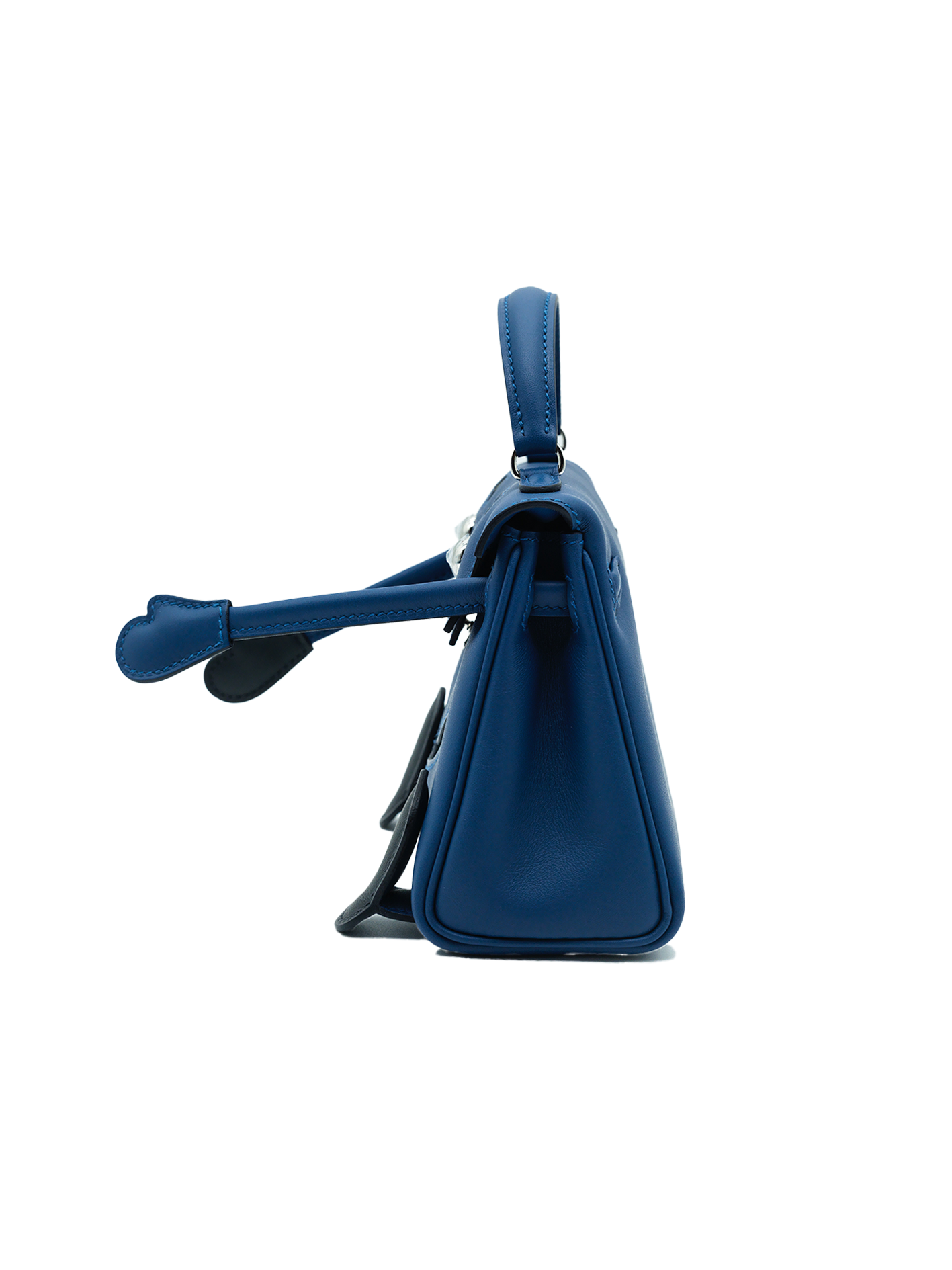 NEW HERMÈS QUELLE IDOLE KELLY DOLL SWIFT BLEU TIE/ CABAN PHW