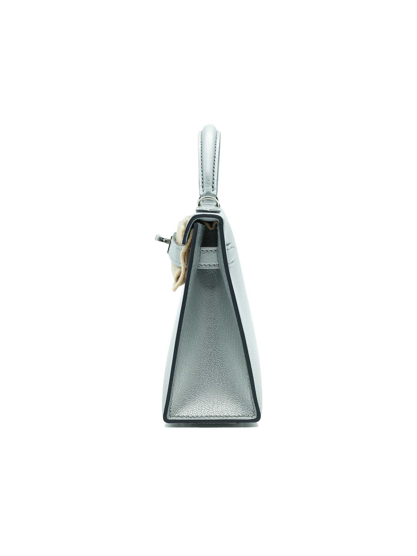 NEW HERMÈS MINI KELLY II MYSORE ARGENT METALLIC PHW
