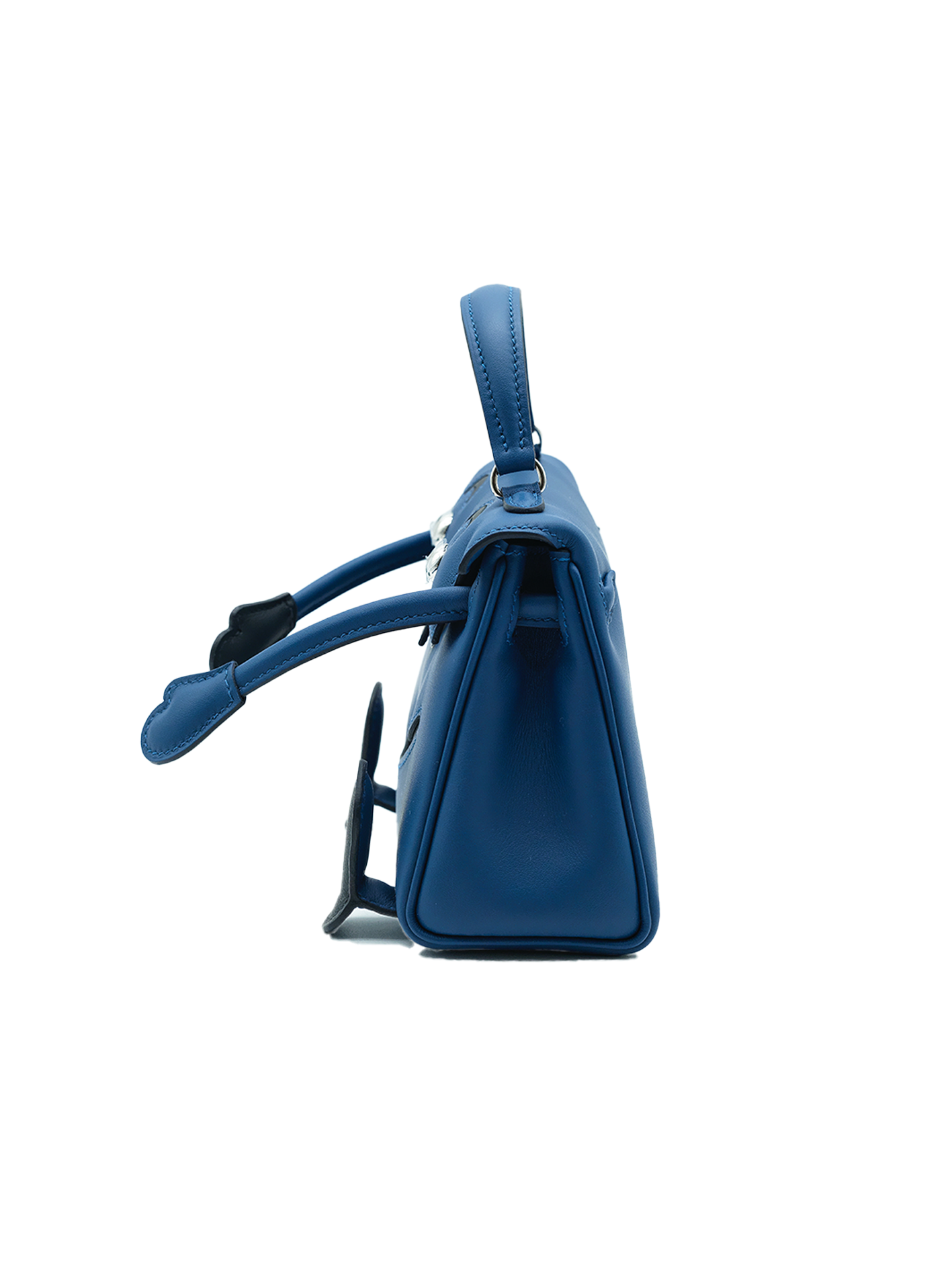NEW HERMÈS QUELLE IDOLE KELLY DOLL SWIFT BLEU TIE/ CABAN PHW