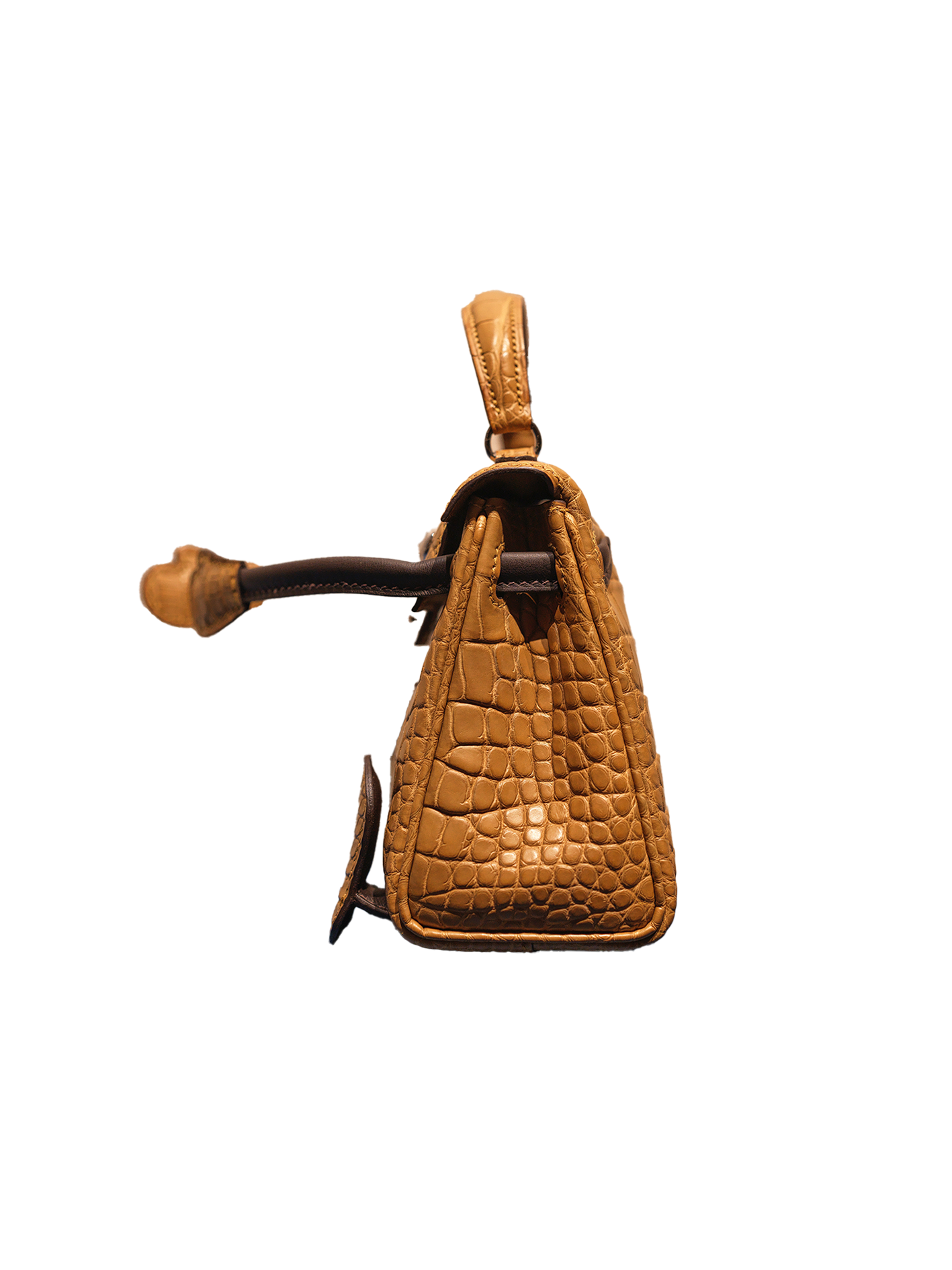 NEW HERMÈS QUELLE IDOLE KELLY DOLL NILOTICUS CROCODILE KRAFT/ EBENE PHW