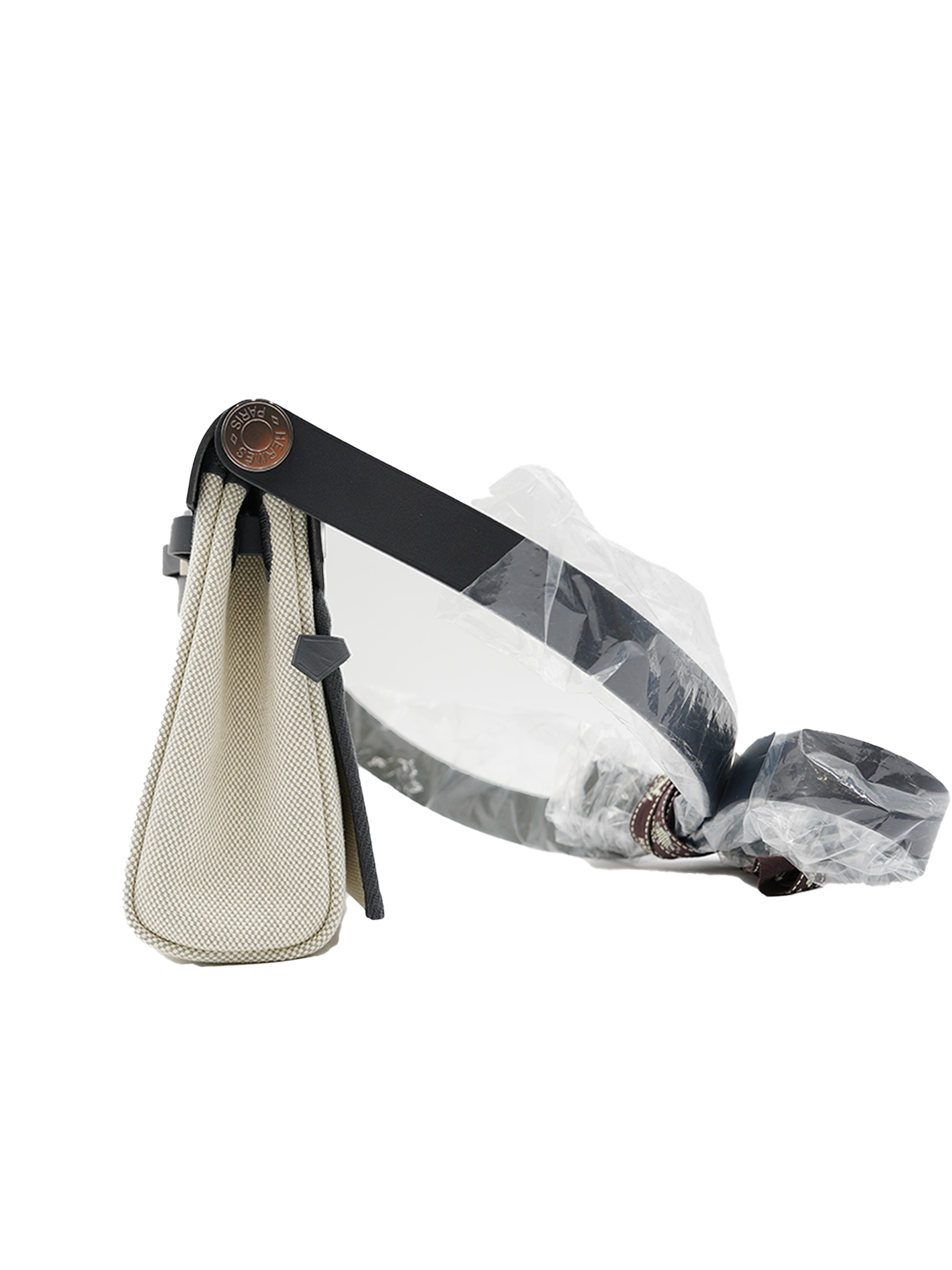 全新 HERMES 迷你 HERBAG TOILE GRIS ARDOISE PHW