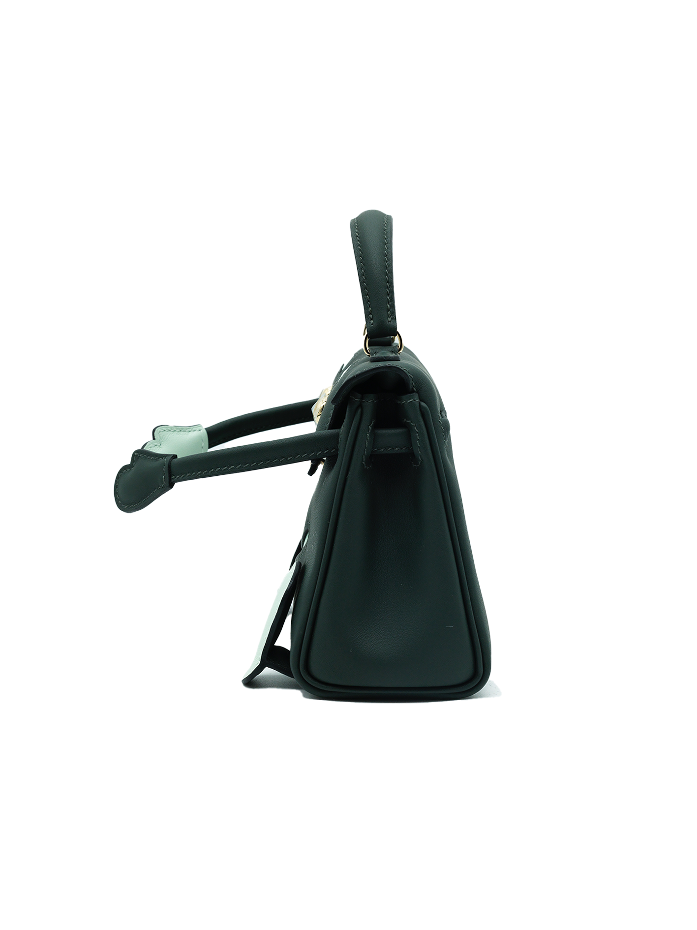 NEW HERMÈS QUELLE IDOLE KELLY DOLL SWIFT VERT FONCÉ/ VERT PEPPERMINT PBHW