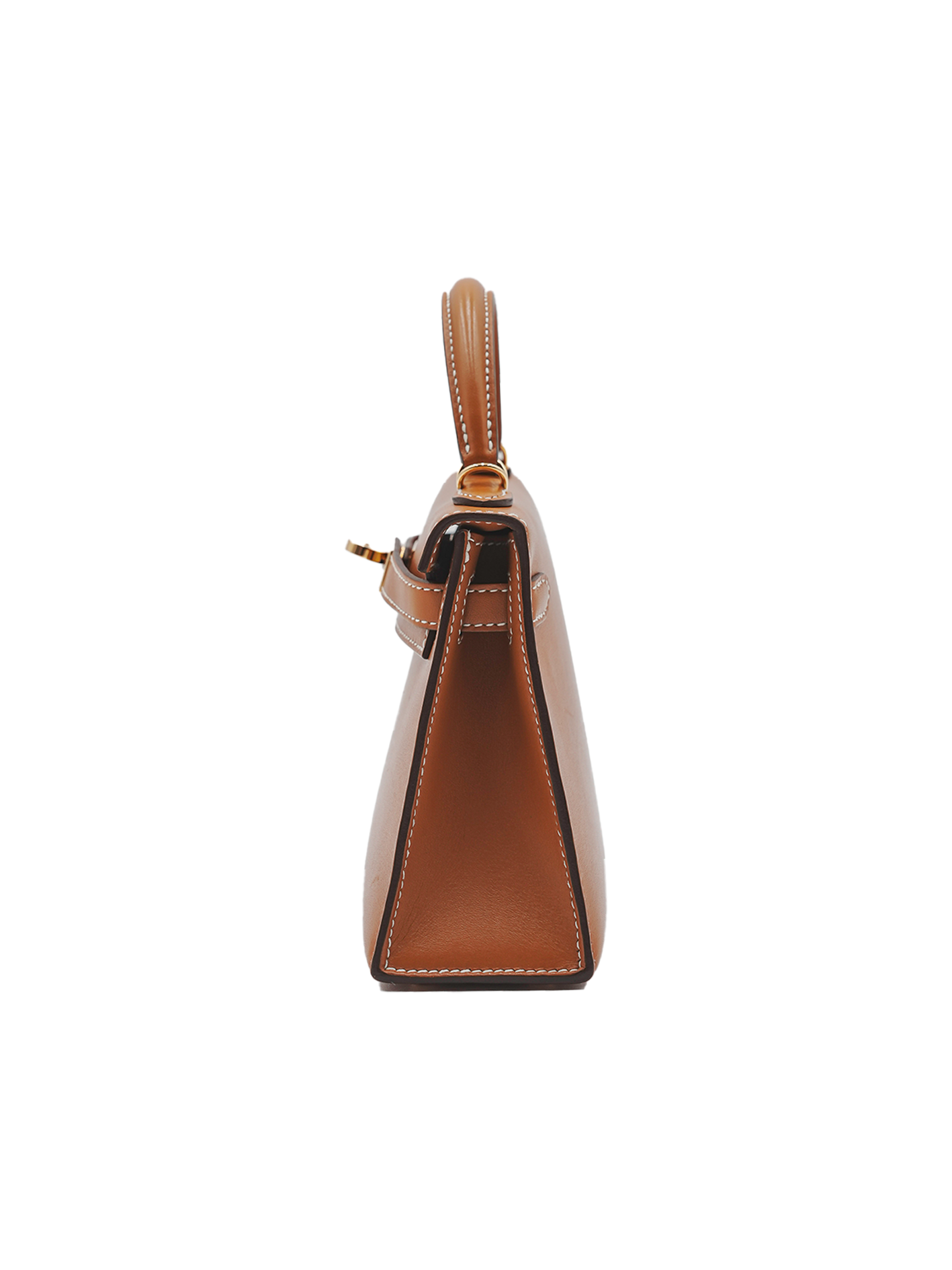 二手 HERMES MINI KELLY II TADELAKT 金色 GHW