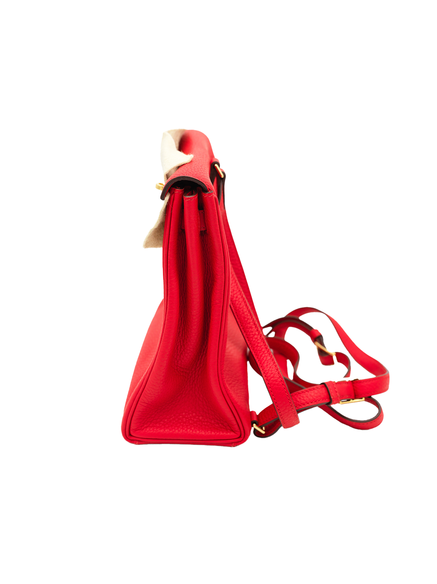 PRE-LOVED HERMÈS KELLY ADO TAURILLON CLEMENCE ROUGE DE COEUR GHW
