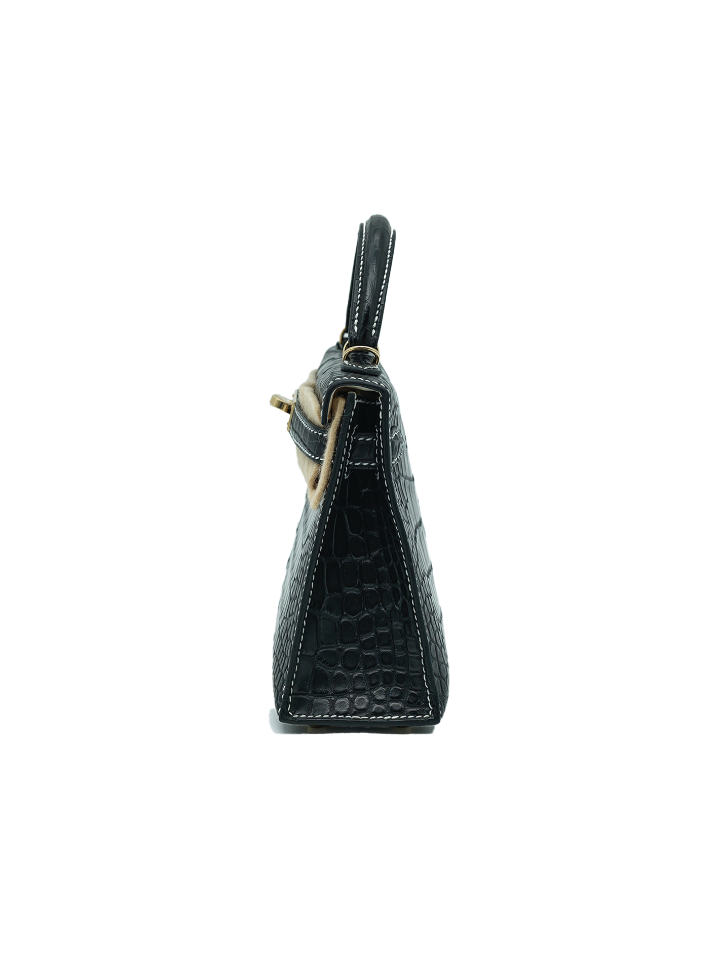 NEW HERMÈS MINI KELLY II ALLIGATOR CROCODILE BLACK PBHW