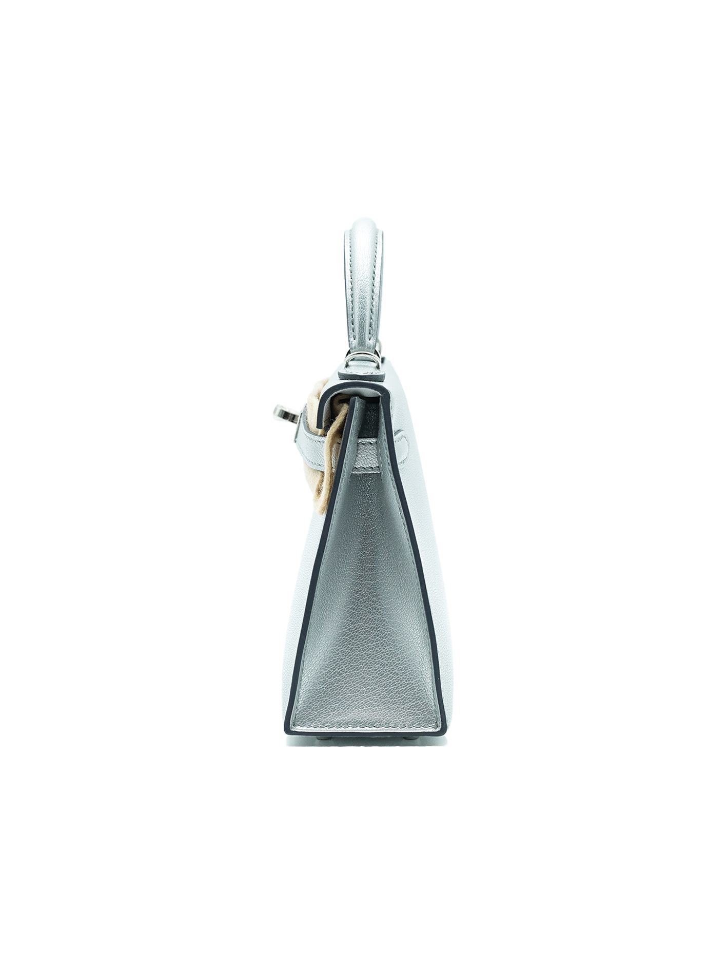 NEW HERMÈS MINI KELLY Ⅱ MYSORE METALLIC SILVER PHW