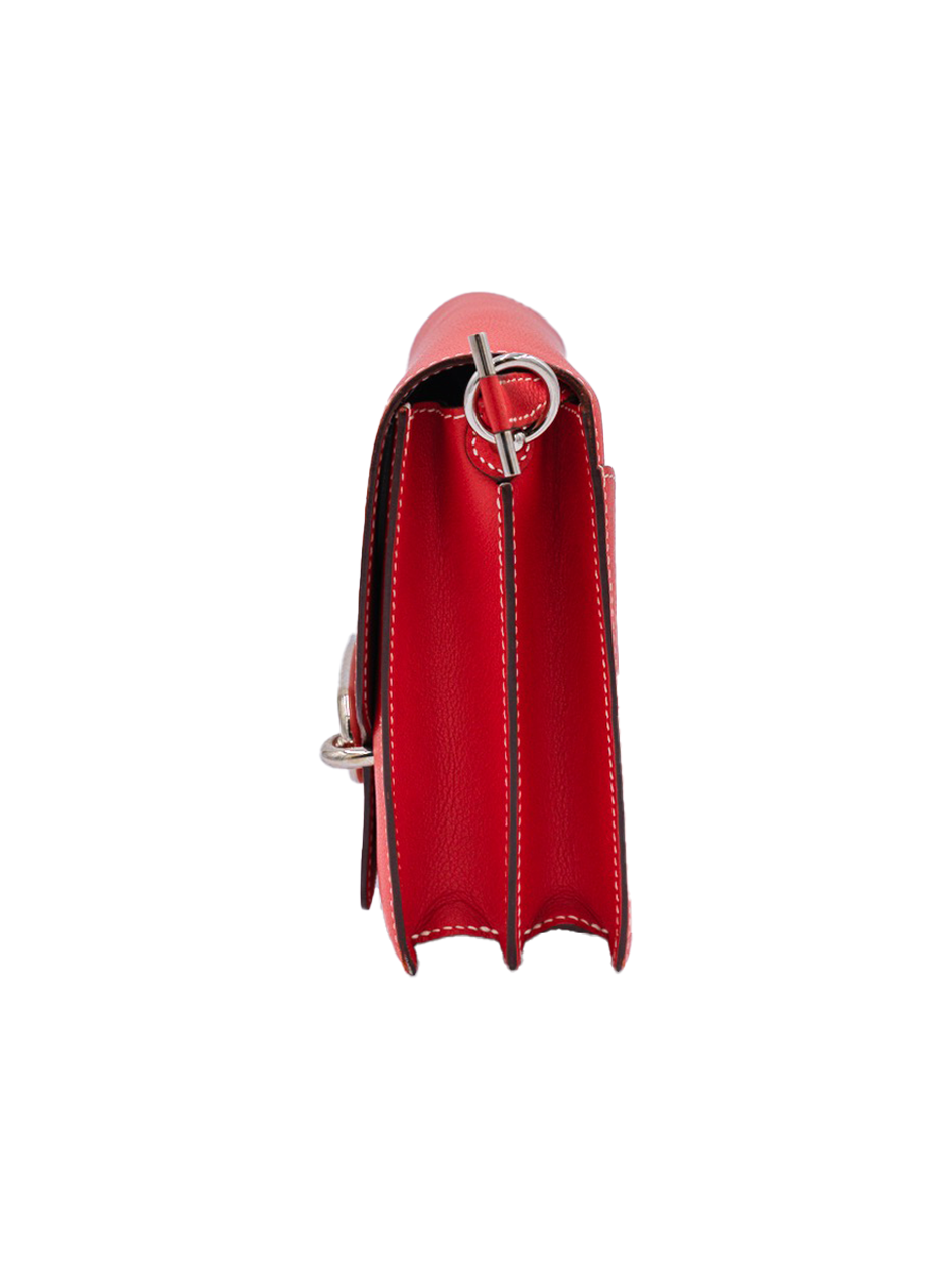 USED HERMES ROULIS 23 EVERCOLOR LEATHER ROUGE TOMATO PHW